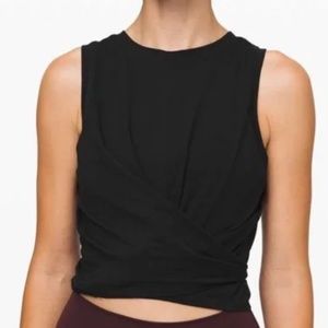 lululemon time to restore tank black size 4
